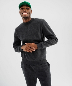 GEMO Sweat en molleton doux chiné homme Gris