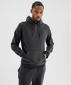GEMO Sweat à capuche en molleton doux chiné homme Gris