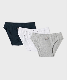 GEMO Boxer coton stretch rayé garçon (lot de 2) Bleu