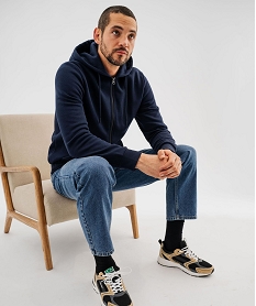 GEMO Sweat zippé à capuche homme Bleu