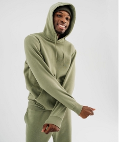GEMO Sweat à capuche en molleton doux homme vert standard