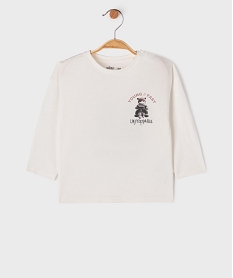 GEMO Tee-shirt manches longues imprimé devant et dos bébé garçon blanc standard
