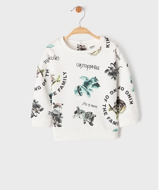 GEMO Sweat en molleton imprimé peluches bébé garçon Blanc