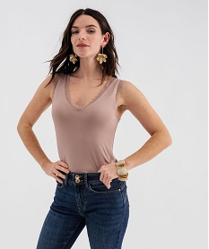 GEMO Débardeur en viscose double porté femme Rose