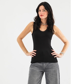 GEMO Débardeur en viscose double porté femme noir standard