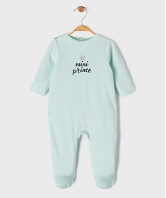 GEMO Pyjama en velours avec inscription poitrine bébé garçon Bleu
