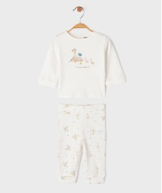 GEMO Ensemble 2 pièces bébé - Tee-shirt et legging blanc standard