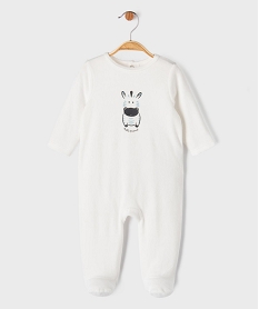 GEMO Pyjama en velours avec motif zèbre bébé blanc standard