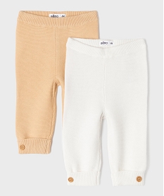 GEMO Legging en tricot bébé mixte (lot de 2) blanc standard