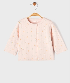 GEMO Sweat brassière à boutons pression bébé fille Rose