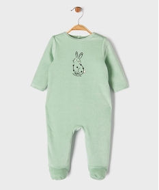 GEMO Pyjama en velours avec motif lapin bébé Vert
