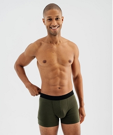 GEMO Boxers unis en coton extensible homme (lot de 2) kaki fonce