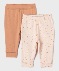GEMO Legging en maille côtelée bébé fille (lot de 2) Rose