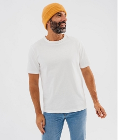 GEMO Tee-shirt manches courtes et col rond homme blanc standard