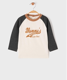 GEMO Tee-shirt à manches longues contrastantes bébé garçon Gris