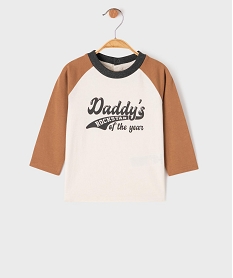 GEMO Tee-shirt à manches longues contrastantes bébé garçon marron standard