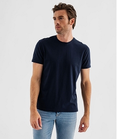 GEMO Tee-shirt manches courtes col rond en coton homme Bleu