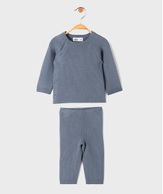 GEMO Ensemble 2 pièces en maille bébé fille : pull et pantalon Bleu