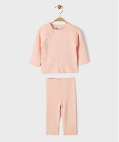 GEMO Ensemble 2 pièces en maille bébé fille : pull et pantalon Rose
