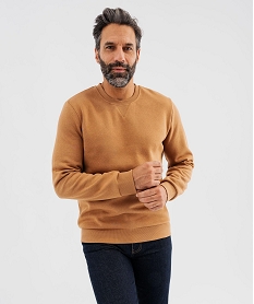 GEMO Sweat en molleton doux homme marron standard