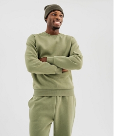 GEMO Sweat en molleton doux homme vert standard