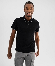 GEMO Polo manches courtes en coton homme noir standard