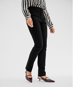 GEMO Pantalon Regular taille normale en coton stretch femme noir standard