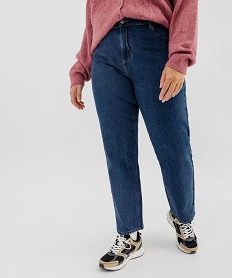 GEMO Jean Straight en coton stretch avec taille ajustable femme grande taille Bleu