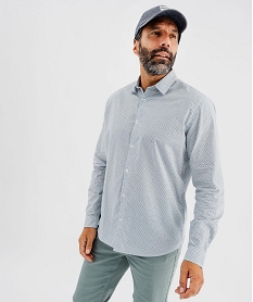 GEMO Chemise à motifs fleuris coupe regular homme Bleu