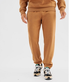 GEMO Pantalon de jogging intérieur molletonné homme marron standard