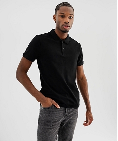 GEMO Polo manches courtes en coton homme noir standard
