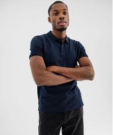 GEMO Polo manches courtes en coton homme Bleu