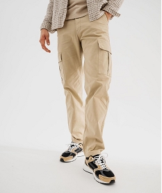 GEMO Pantalon cargo loose coloris unique homme Beige