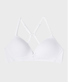 GEMO Soutien-gorge avec bonnets paddés et bretelles multipositions fille blanc vif