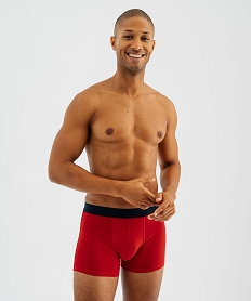 GEMO Boxers unis en coton extensible homme (lot de 2) rouge standard