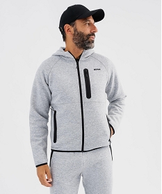 GEMO Sweat zippé à capuche homme Gris