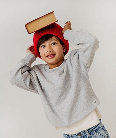 GEMO Sweat ample intérieur bouclette garçon Gris