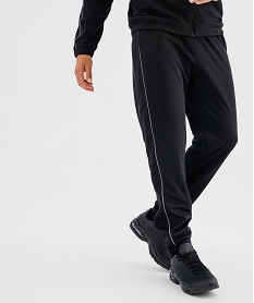 GEMO Pantalon de jogging avec liserés réfléchissants homme noir standard