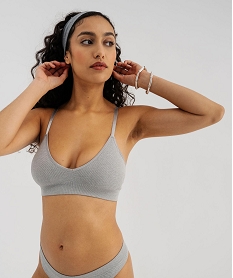 GEMO Soutien-gorge brassière sans coutures avec mousses amovibles Gris
