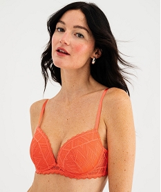 GEMO Soutien-gorge push-up à armatures en dentelle orange standard