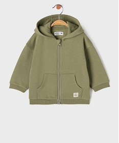 GEMO Sweat zippé à capuche à zip magnétique bébé garçon vert standard