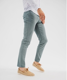 GEMO Pantalon chino slim en coton stretch homme Vert