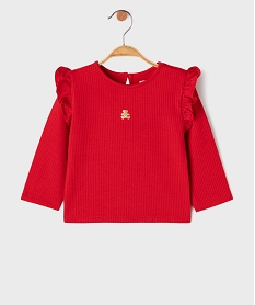 GEMO Tee-shirt manches longues texturé bébé fille - LuluCastagnette rouge standard
