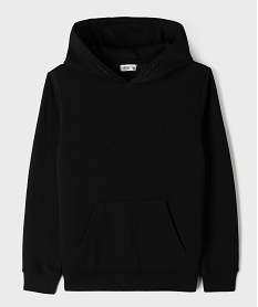 GEMO Sweat à capuche uni intérieur molletonné garçon noir standard