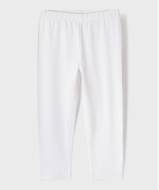 GEMO Legging court corsaire en jersey extensible fille blanc vif