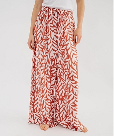 GEMO Pantalon de pyjama fluide imprimé femme Orange