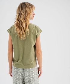 GEMO Haut de pyjama manches courtes à col V femme vert standard
