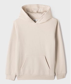 GEMO Sweat à capuche uni intérieur molletonné garçon Beige