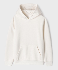 GEMO Sweat à capuche uni intérieur molletonné garçon Beige