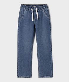 GEMO Jean droit à ceinture élastiquée ajustable garçon bleu standard